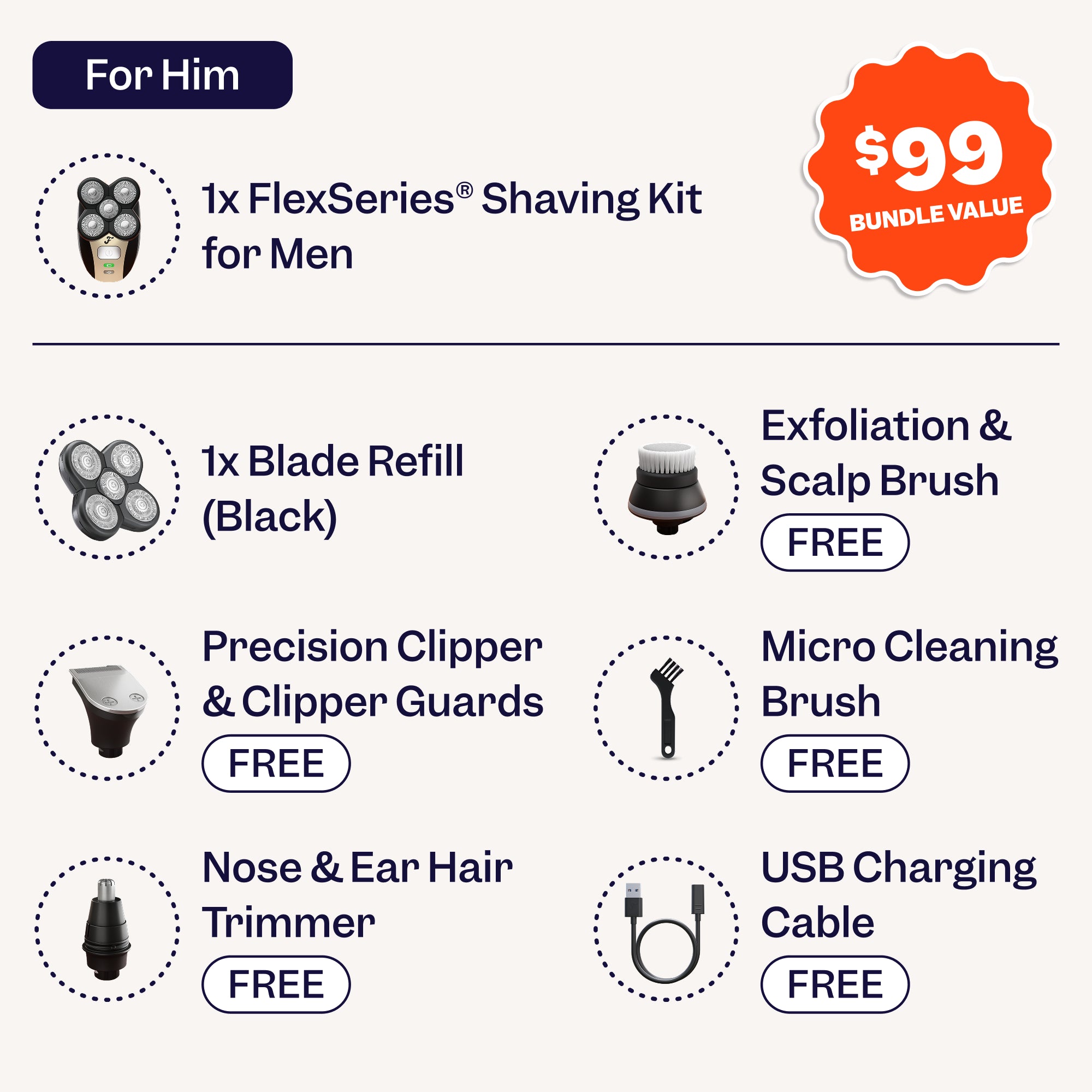 Freebird® His & Hers Bundle: Shaving kit with ScalpSafe Technology for all skin & hair types. $99 value. Brand: Freebird.