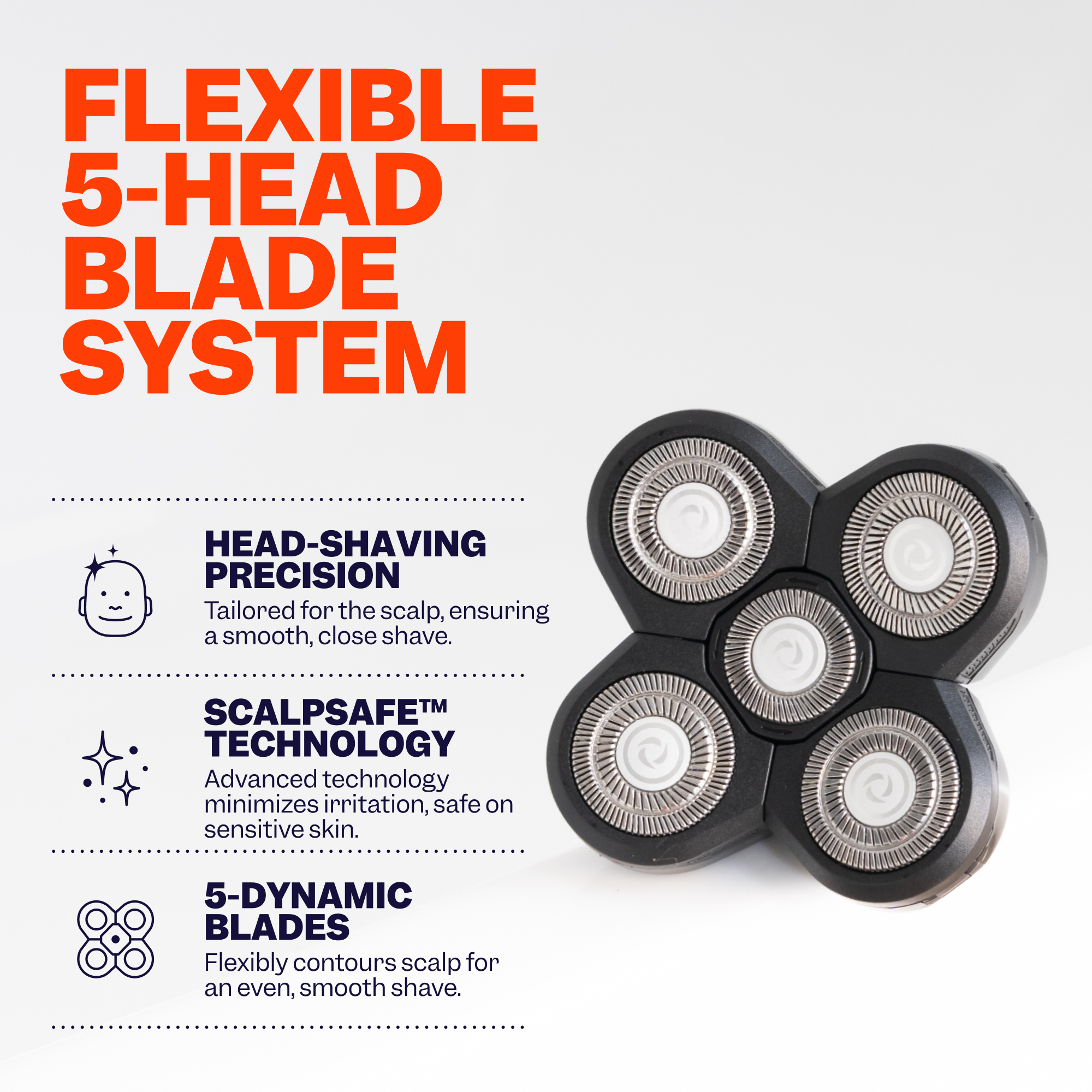 The Freebird FlexSeries® Blade Refill delivers a close, irritation-free shave with flexible blades and ScalpSafe Technology.
