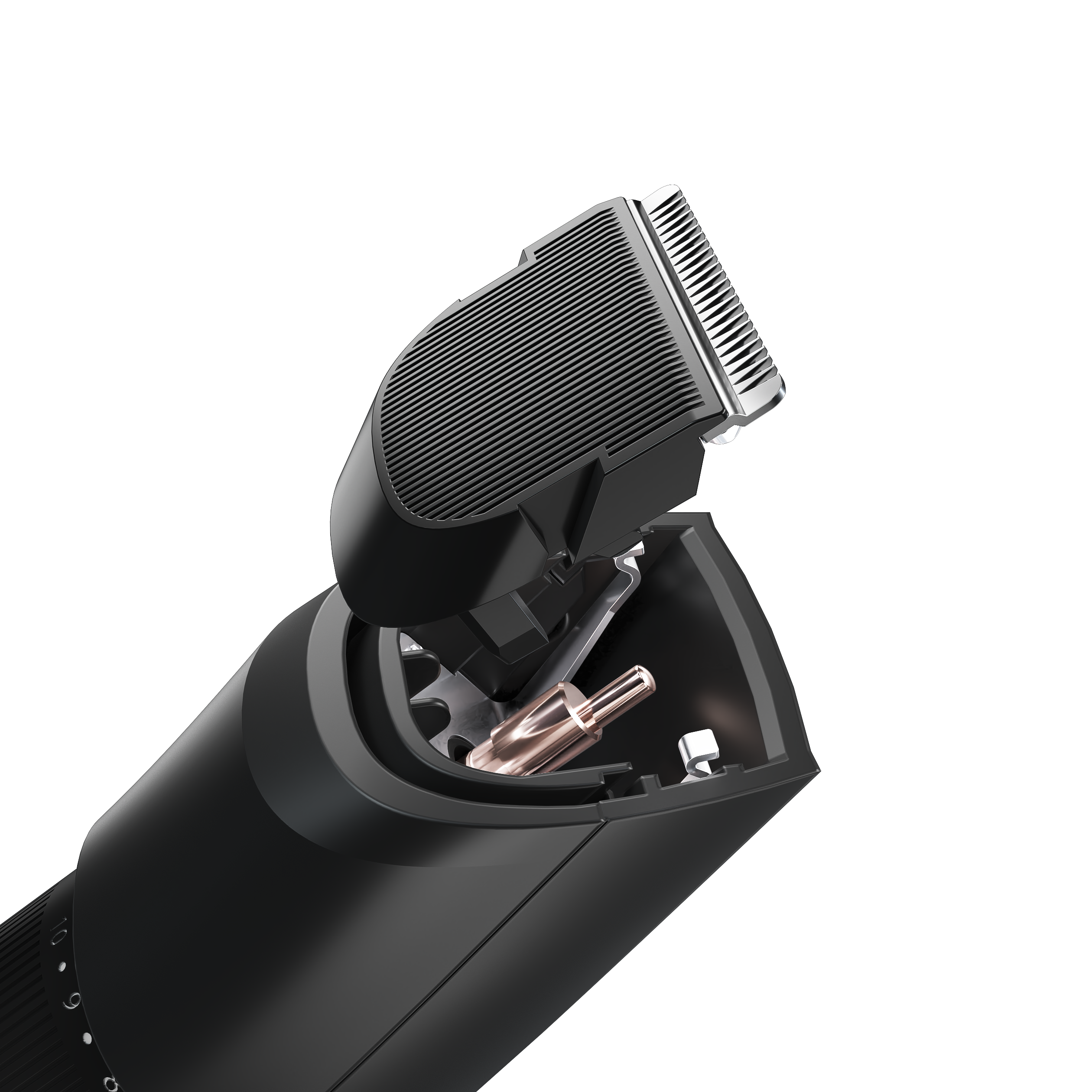 Close-up of a Freebird BeardSeries Trimmer Blade Refill, showcasing its open blade.