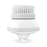 Freebird Exfoliation Brush: round white head with soft bristles for gentle cleansing, shown on a plain light background.