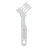 The Freebird Micro Cleaning Brush is a white plastic shaver brush with three short bristles and a hanging hole in the handle.