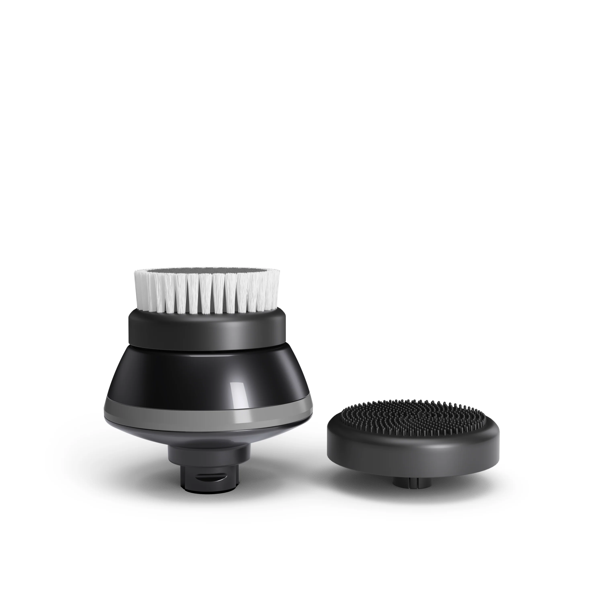 The Freebird FlexSeries® Exfoliation & Scrubber Set includes two interchangeable black brush heads for deep cleansing and exfoliation.
