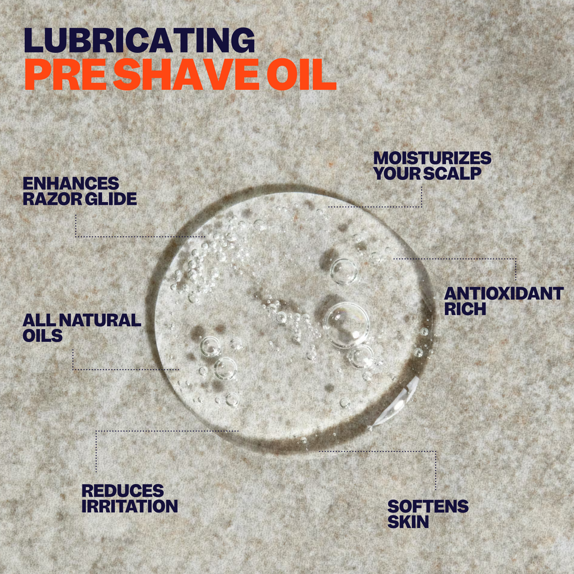 Close-up of Freebird's Shave Care Kit featuring lubricating pre-shave oil with labeled benefits like moisturizing and reducing irritation for enhanced comfort. Experience skin-softening smoothness that ensures a flawless shave every time.