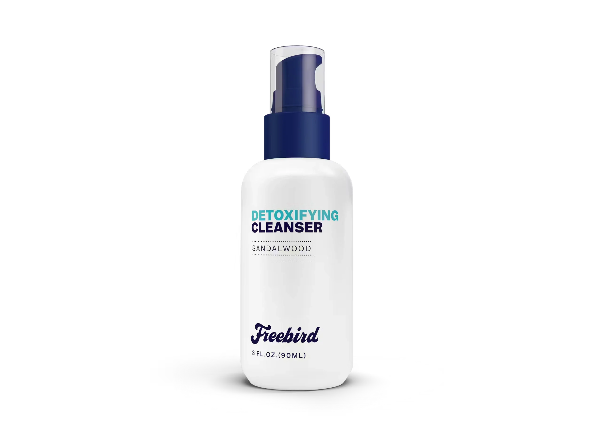 A bottle of Freebird detoxifying sandalwood cleanser, 3 fl. oz.