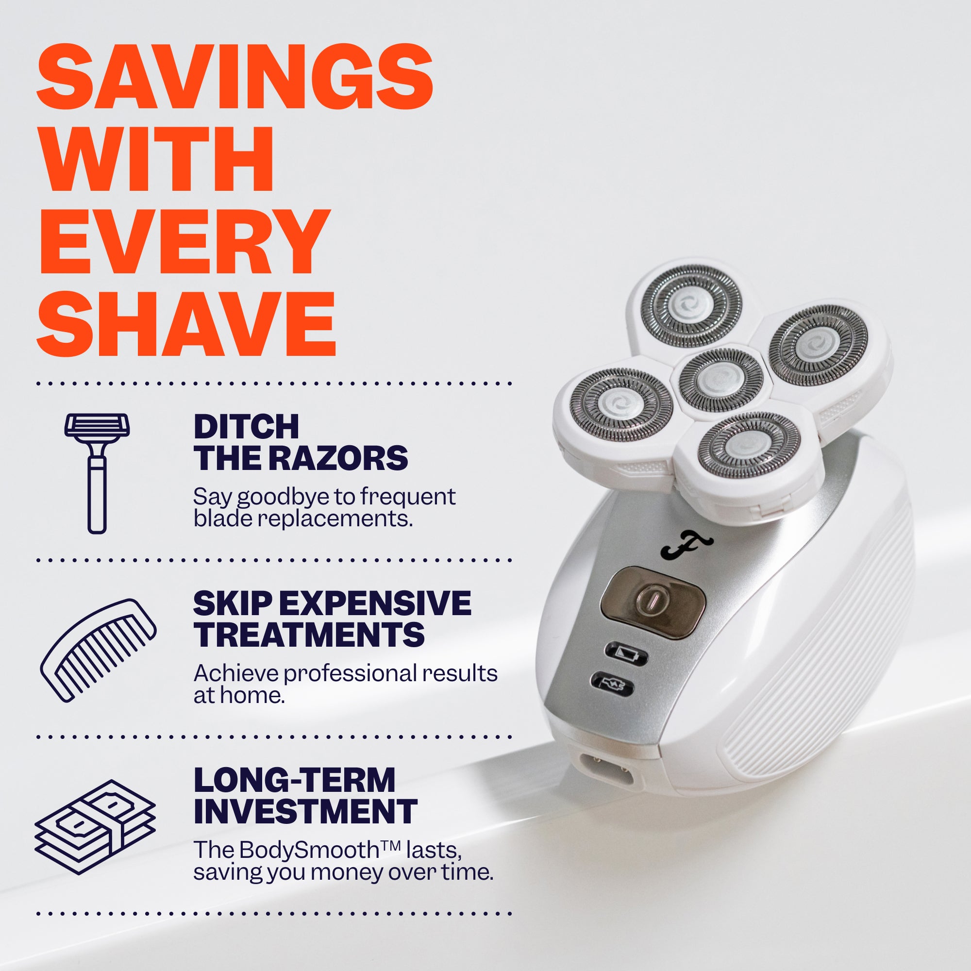 Save money with the Freebird FlexSeries® Shaving Kit for Women—a long-term solution to replace razors and treatments.