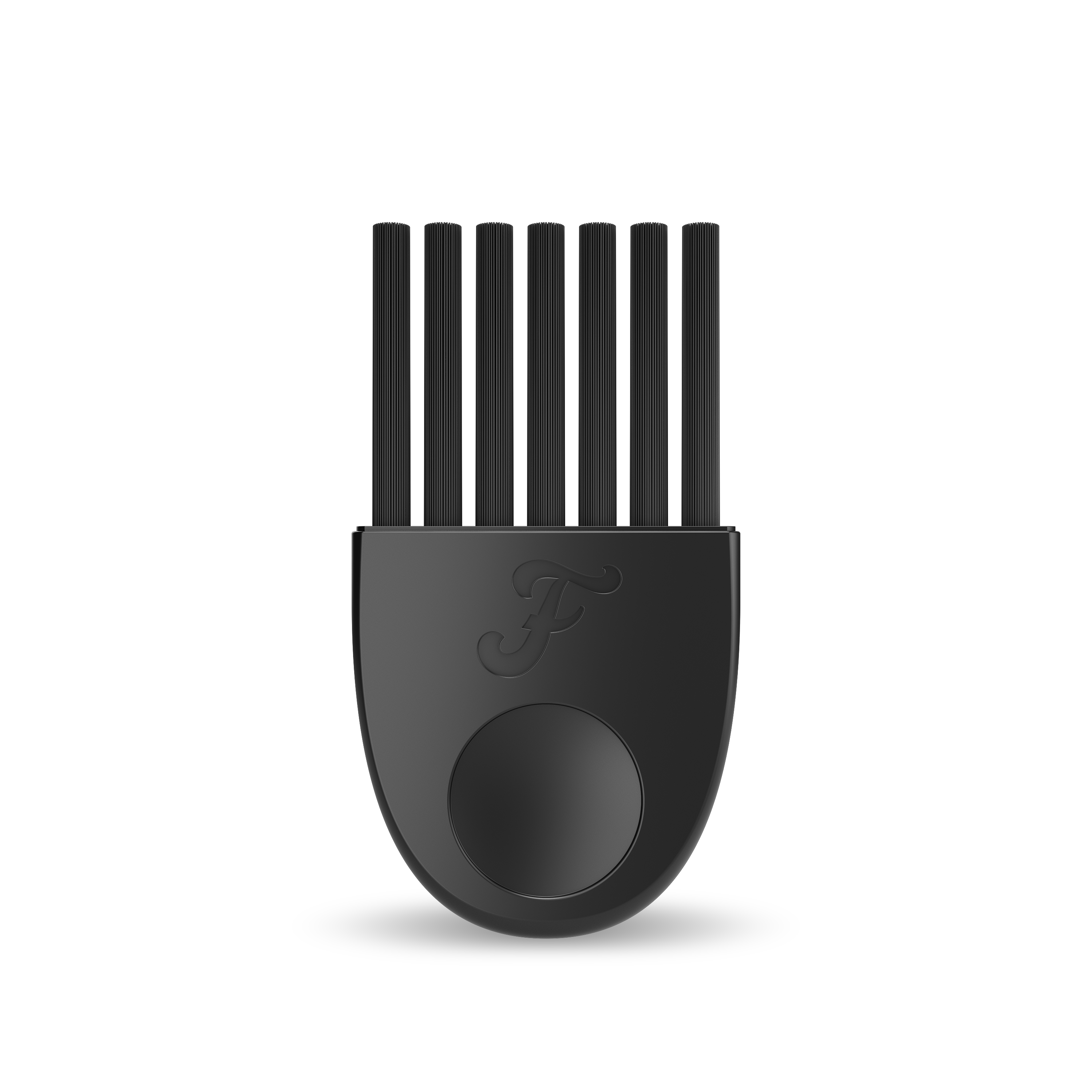Introducing the Pro Micro Cleaning Brush: a sleek, black brush designed for optimal performance with a round base and six precision-engineered bristles on top.