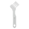  The Freebird Micro Cleaning Brush is a white plastic shaver brush with three short bristles and a hanging hole in the handle. 