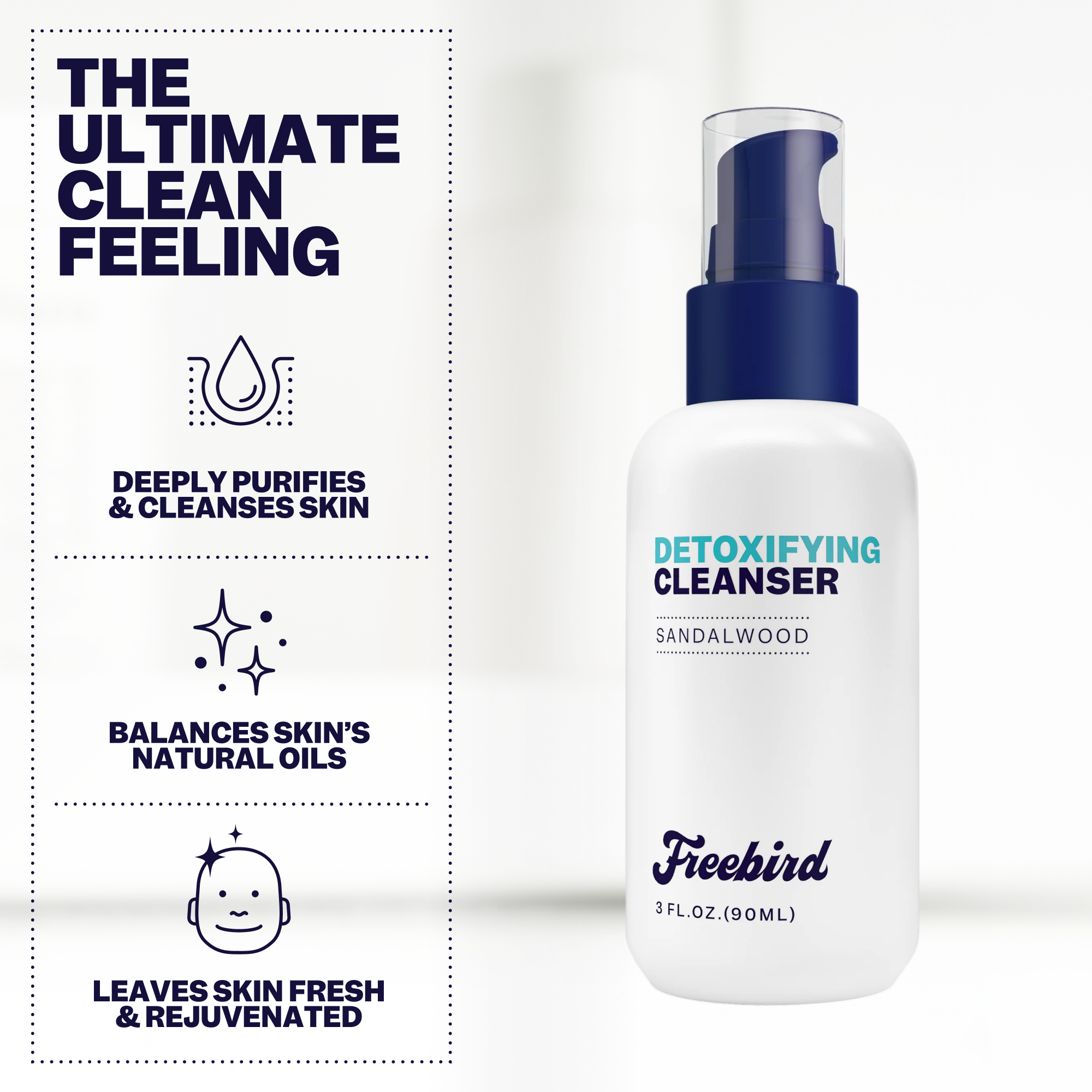 White Detoxifying Bald Head Cleanser by Freebird: purifies skin, balances oils, and refreshes for a revitalized feel.